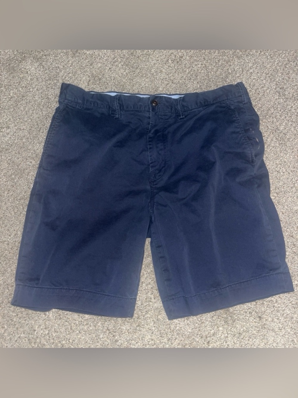 Polo Ralph Lauren Mens Classic Fit 9” Chino Short Size 36 Navy Blue See Pictures